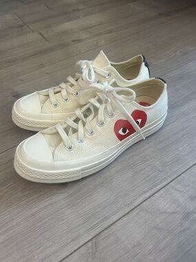 Converse Low Top Sneakers in Cream and Brown